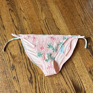 B23 Old Navy Women Large Light Pink Floral Palm Tree Flamingo Bikini Bottom
